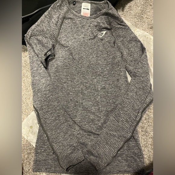 Gymshark Vital Seamless Long Sleeve Top - Smokey Grey Marl in small - Picture 1 of 2